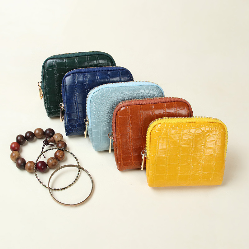 alligator print leather Mini jewelry bag