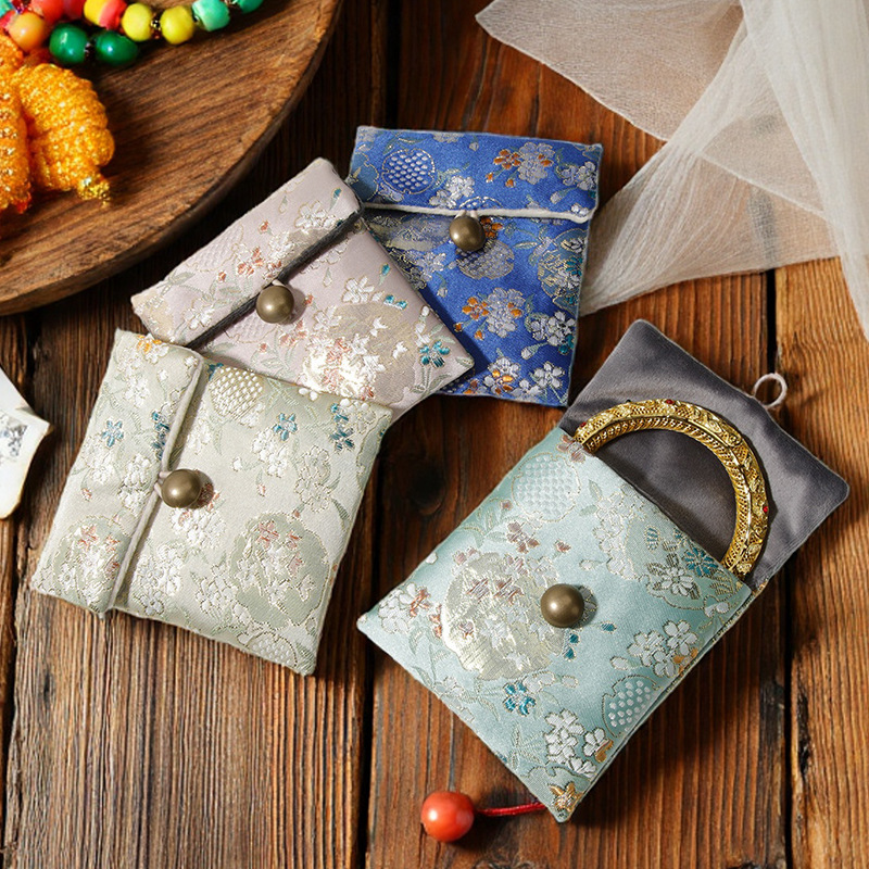 Retro Embroidered Jewelry Bag Custom printed jewelry pouch